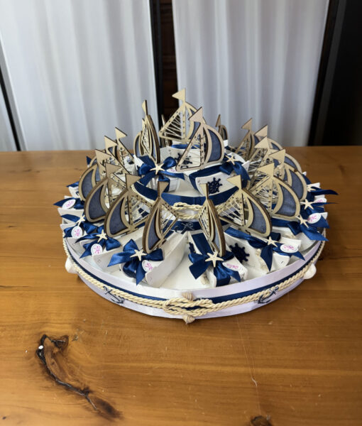 Torta Bomboniera Barca Vela Blu Notte 100 - NonSoloCerimonie.it