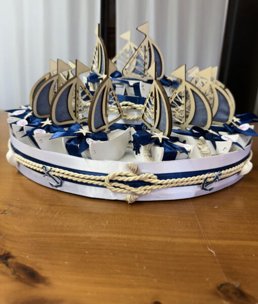 Torta Bomboniera Barca Vela Blu Notte 101 - NonSoloCerimonie.it